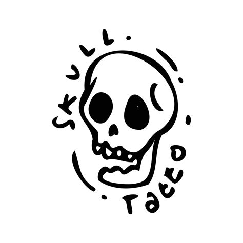 simple skull hand drawn illustration design for tattoo 10553271 Vector Art at Vecteezy