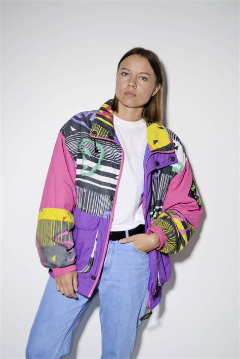 80s vintage retro ski jacket multi women | HOT MILK 80's vintage clothing