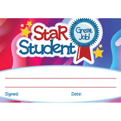 25 Colourful "Star Student" Student Award Certificates