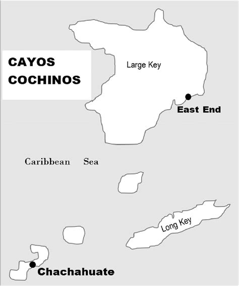 Cayos Cochinos area map. | Download Scientific Diagram