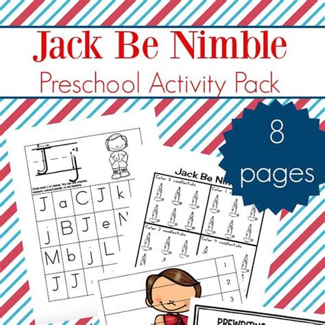 Nursery Rhyme Activities: Jack Be Nimble Preschool Learning Packet