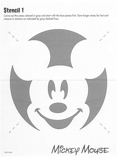 Mickey Mouse (Free Pumpkin Stencil - Pumpkin Pattern - Pumpkin Template - Jack-o-lantern stencil ...