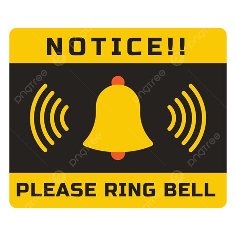 Please Ring The Bell Sign Vector, Bell Sign, Ring Bell, Notice PNG and ...