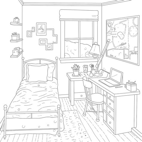Bedroom Coloring Page
