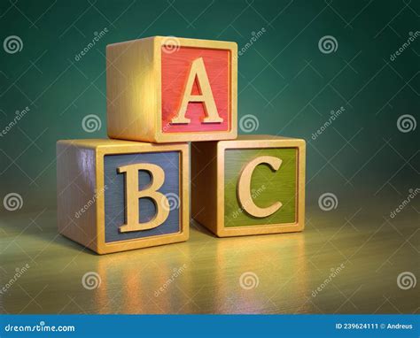 Wood Blocks with Alphabet Letters Stock Illustration - Illustration of ...