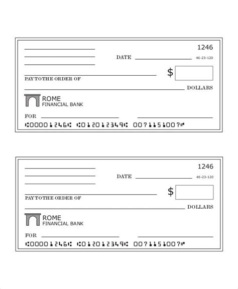 Printable Blank Check Template