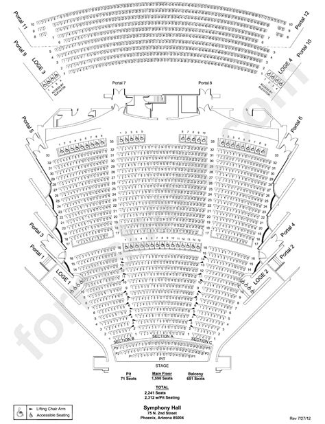 Seating Chart Symphony Hall - Phoenix printable pdf download