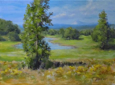 Pond painting, Landscape painting tutorial, Landscape paintings acrylic