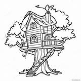 Whimsical Tree House Coloring Page 15911 12558 sketch template
