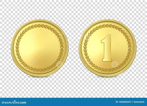 Vector 3d Realistic Blank Golden and Silver Metal Coin or Medal Icon ...