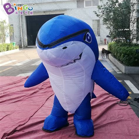 Personalized 1.8 Meters High Inflatable Shark Costume / Inflatable Shark Mascot Costume Toys ...