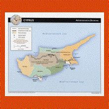 Administrative divisions map of Cyprus - 2010 | Maps of Cyprus | Maps of Asia | GIF map | Maps ...