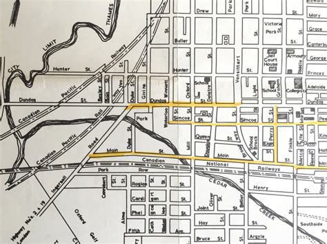 1960 Vintage Black-and-White Map of Woodstock Ontario | Etsy