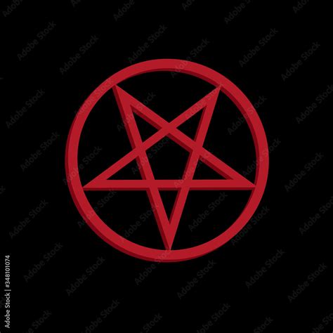 Vettoriale Stock The inverted pentagram circumscribed by a circle (also known as a pentacle) is ...