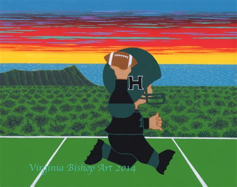 HAWAII FOOTBALL PLAYER...Matted Print