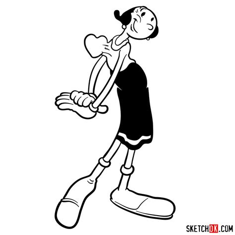 Olive Oyl Drawings - Sketchok easy drawing guides