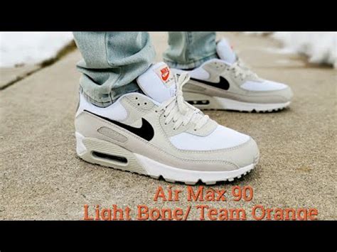 Air Max 90 Light Bone / Team Orange 2021 Unboxing & On Feet + Polo ...