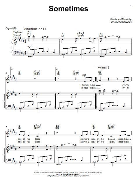 David Crowder Band "Sometimes" Sheet Music PDF Notes, Chords ...