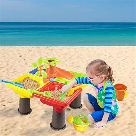 Beach Toy Set Activity Sand Water Tables Storage Sandbox Desk Toy Set Create Summer Fun, Outdoor ...