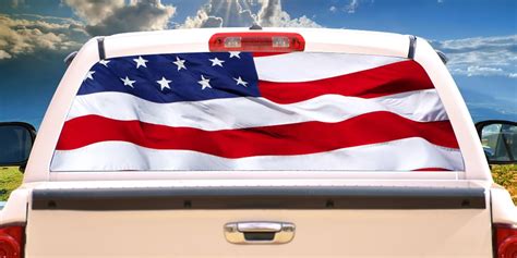 AMERICAN FLAG Rear Window Graphic truck view thru vinyl decal back - Walmart.com - Walmart.com