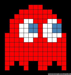 Blinky Ghost Pacman perler bead pattern (With images) | Perler bead art ...