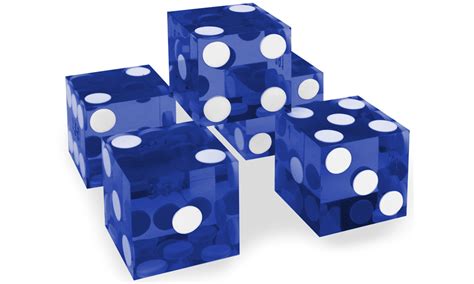 Casino Precision Dice Serial Numbered Set of 5 in Blue