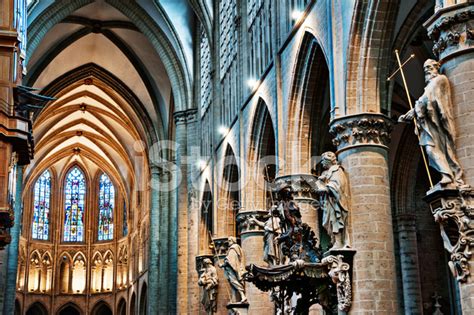 Interior Of St. Michel Cathedral, Brussels Stock Photo | Royalty-Free | FreeImages