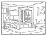 Bedroom Around The House Coloring Pages For Adults 1 Printable  sketch template