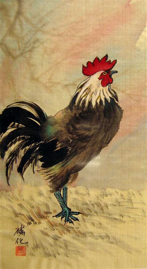 Chinese Rooster Painting