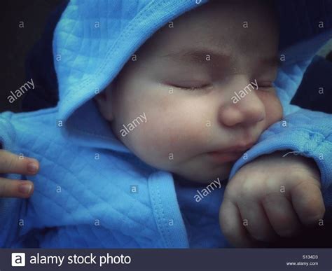 Download this stock image: Newborn baby boy sleeping - S134D3 from ...