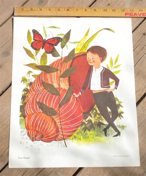 Vintage Tom Thumb Fairy Tale Nursery Rhyme Print by heresthething