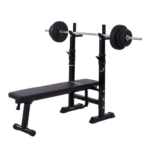 Jaxpety Weight Lifting Folding Bench With Rack Home Gym Workout Adjustable Strength - Walmart.com