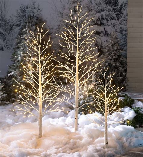 Indoor/Outdoor Birch Tree with Warm White and Multicolor Lights | White ...