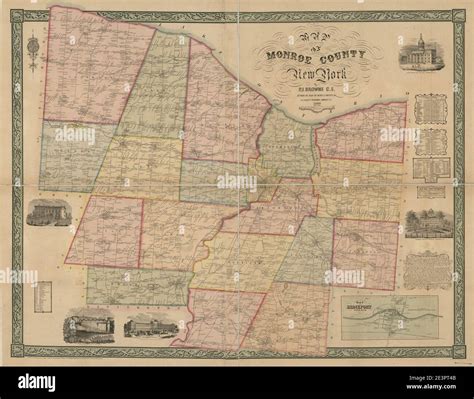 Map of Monroe County, New York Stock Photo - Alamy