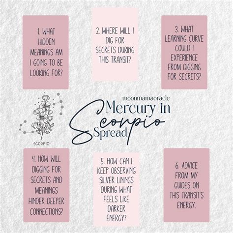 Mercury in Scorpio in 2024 | Tarot card layouts, Tarot card spreads ...