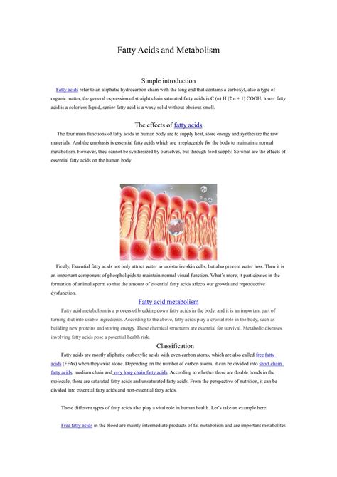 PPT - Fatty Acids and Metabolism PowerPoint Presentation, free download - ID:7948817