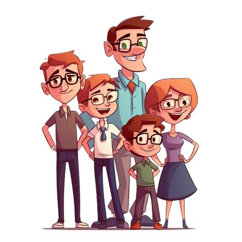 Cartoon family, AI Generated 23638383 PNG