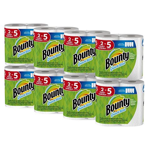 Bounty Quick-Size Paper Towels, White, Family Rolls, 16 Count (Equal to ...