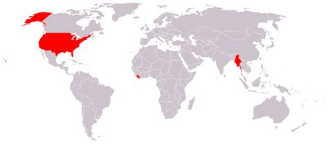 This map shows the countries not using the metric system. Are you surprised?