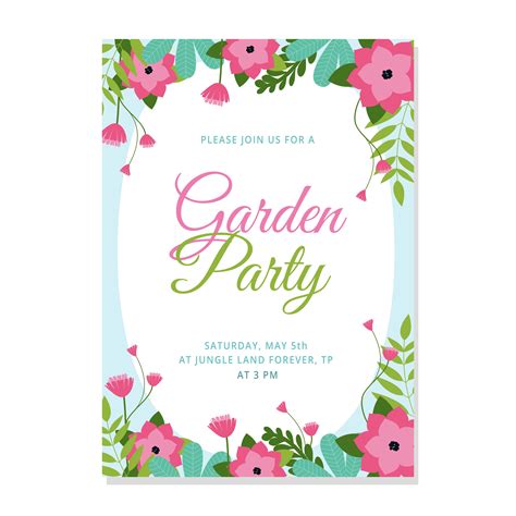 Garden Party Invitation 212422 Vector Art at Vecteezy