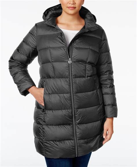 MICHAEL Michael Kors Plus Size Hooded Packable Down Puffer Coat - Coats ...