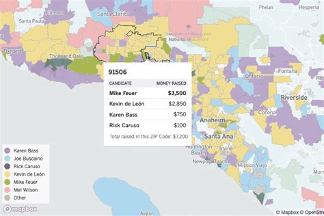 Track 2022 L.A. Mayoral election fundraising using our map - Los Angeles Times