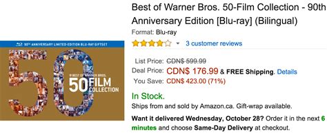 Amazon Canada Deals Of The Day: Save 71% On Best of Warner Bros. 50-Film Collection - 90th ...