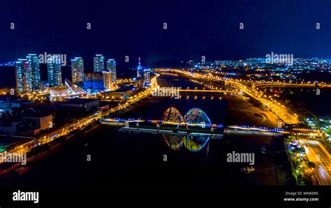 Aerial view of Daejeon city at nighttime, South Korea Stock Photo - Alamy