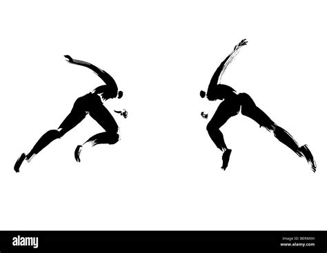 Athlete togetherness Black and White Stock Photos & Images - Alamy