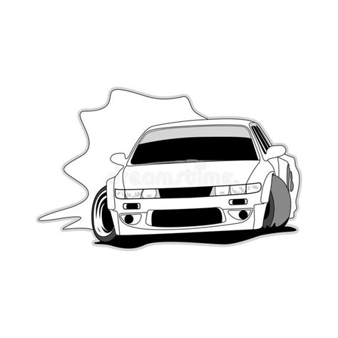 Illustration about Drift Car S13 in Vector. Illustration of cool ...