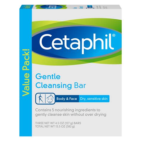 Cetaphil® Gentle Cleansing Bars 3-4.5 oz. Pack - Walmart.com - Walmart.com