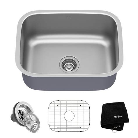 Kraus 23" Undermount 16 Gauge Stainless Single Bowl Kitchen Sink