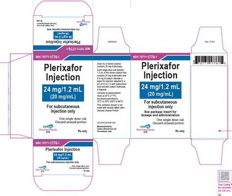 PLERIXAFOR injection, for subcutaneous use