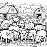13 Pile Of Piggies Coloring Pages Book Adult  sketch template
